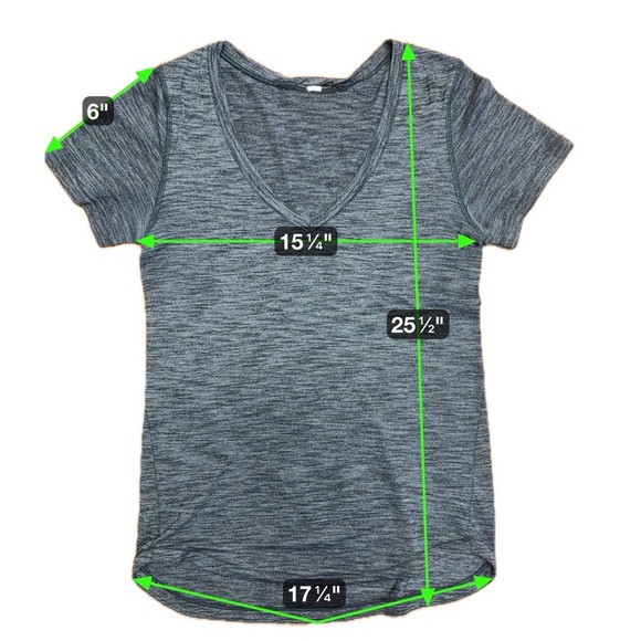 Lululemon Heathered Gray V-Neck Tee | Lightweight Short Sleeve Workout Top - Picture 7 of 7